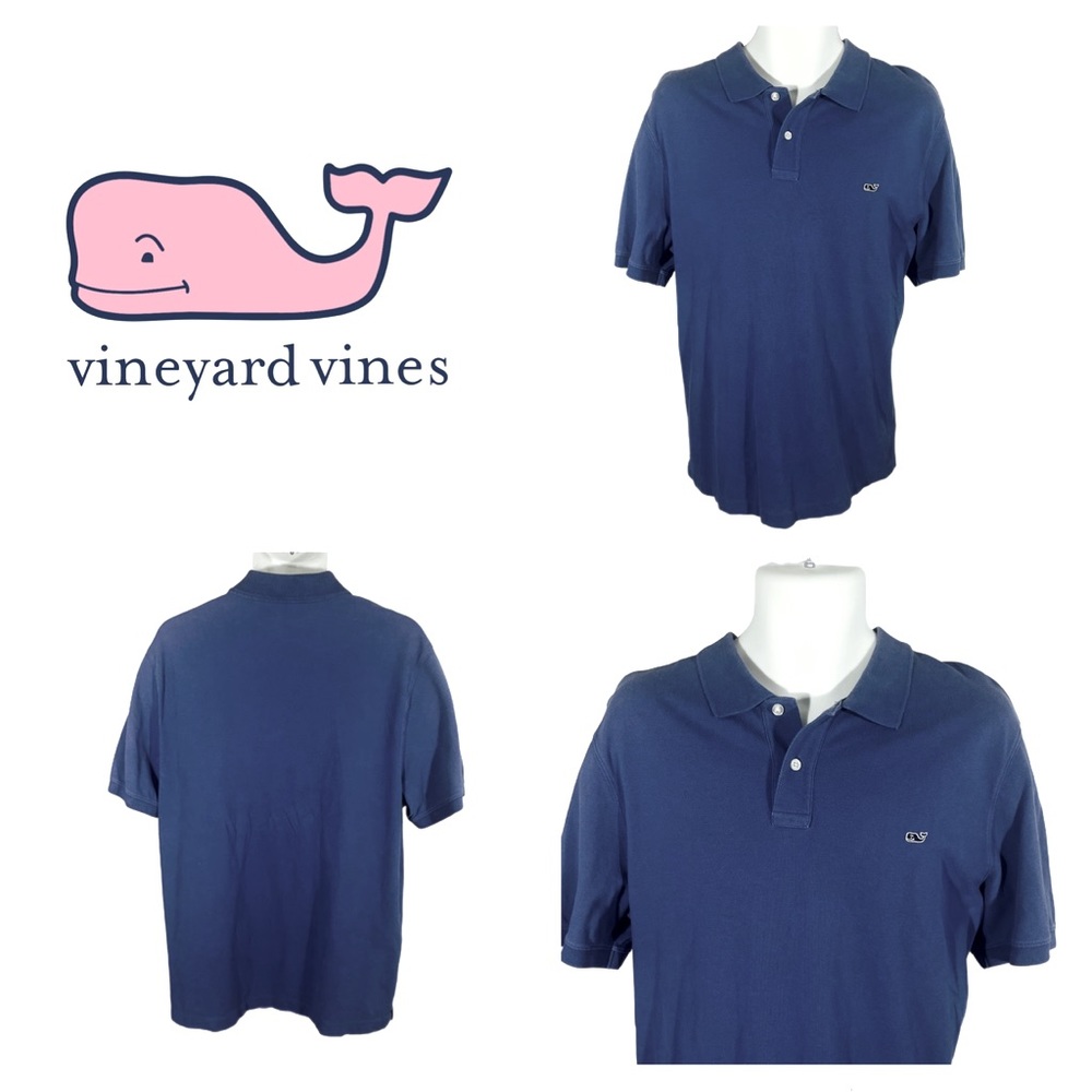 Men's Vineyard Vines Classic Fit Polo Shirt - Size L - Blue